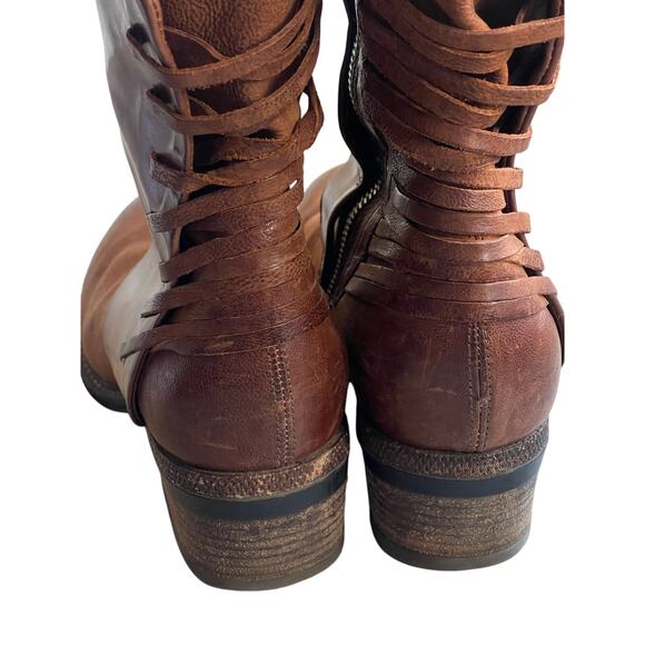 AS98 Chet Katarina Brown Cognac Leather Mid Calf Boot Size EU 41 US 10 - Picture 3 of 11